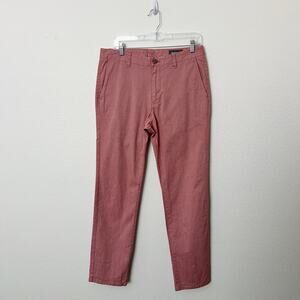 [Bonobos] Sim Straight Chino Pants Coral Red Flat Front Casual Men's Size 32x32